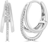 Sienna Vale Triple Row Cubic Zirconia Hoop Earrings