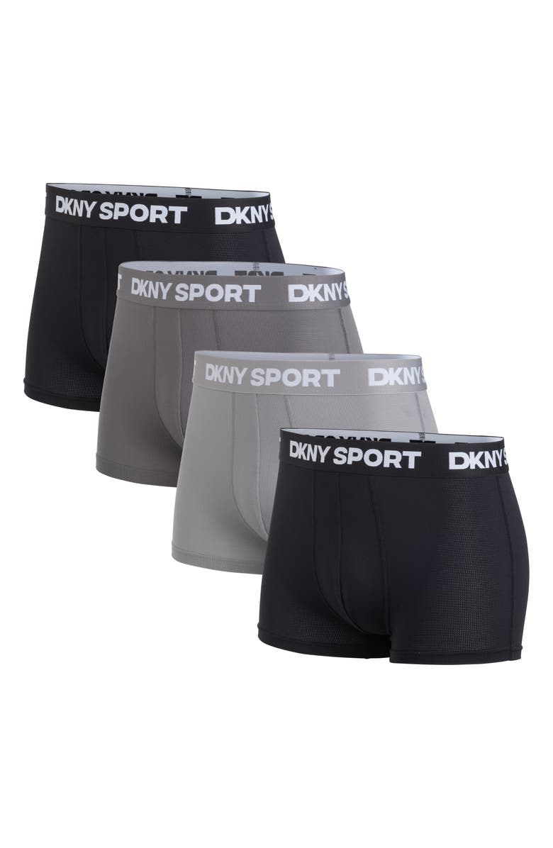 DKNY Pack of 4 Assorted Trunks, Main, color, Black/ Charcoal/ Grey/ Black