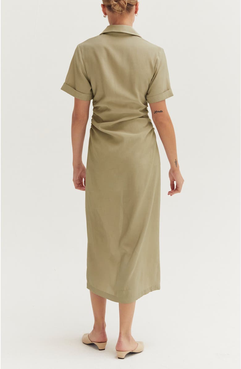 CRESCENT Button Up Shirt Dress, Alternate, color, Taupe