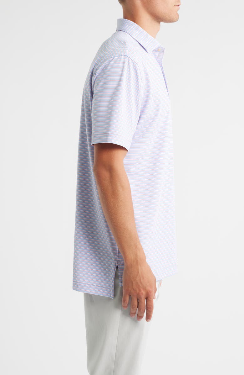 Peter Millar Daven Stripe Performance Jersey Polo, Alternate, color, White / Evening Tide
