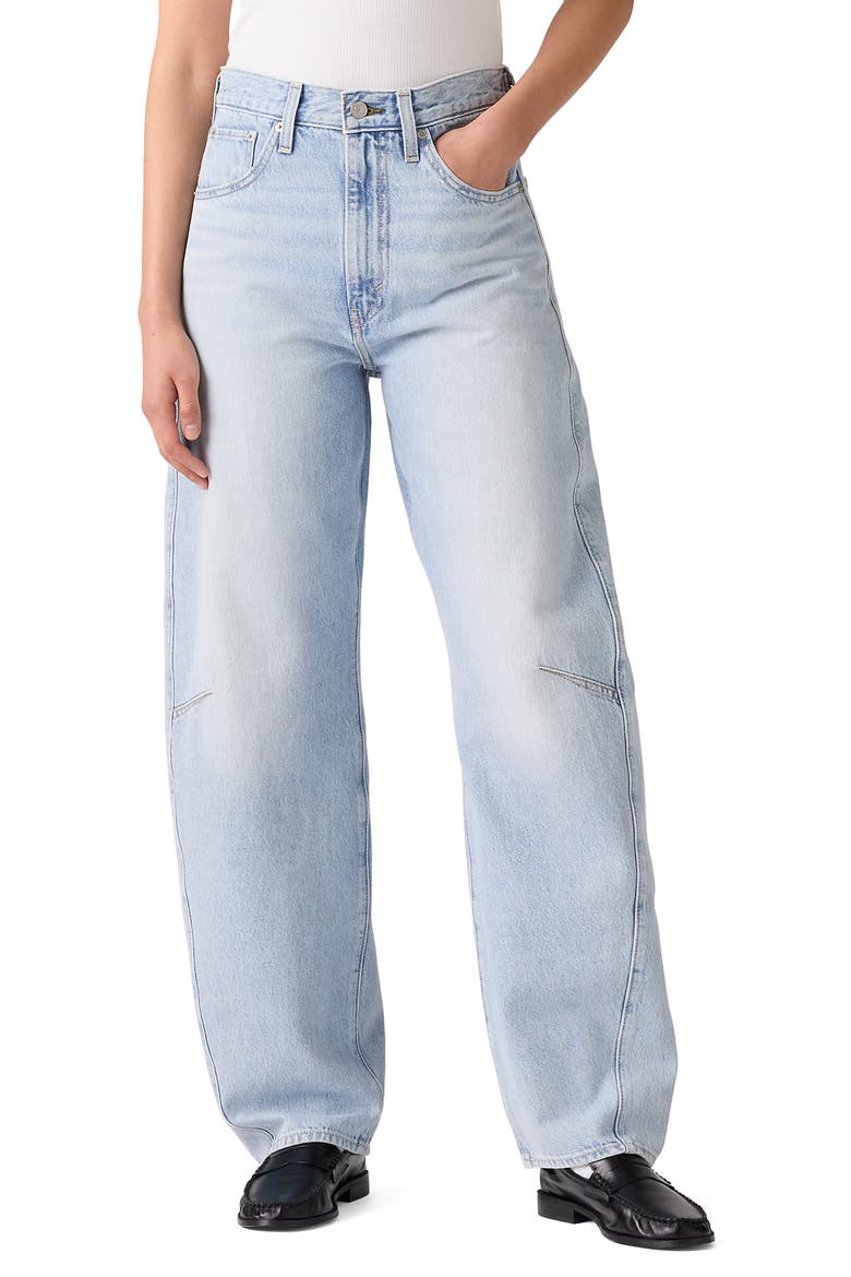 Cinch High Waist Barrel Jeans, Main, color, ABRAIDED ART