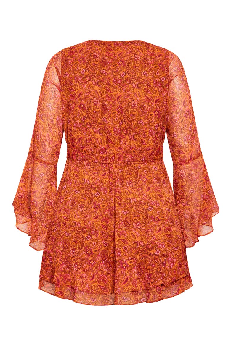 Lexi Long Sleeve Faux Wrap Minidress, Alternate, color, PAISLEY