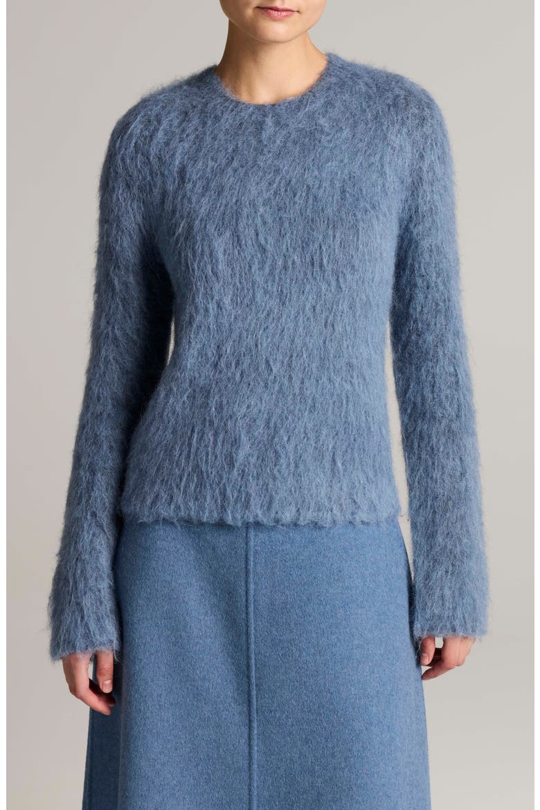 Brushed Crewneck Sweater, Main, color, BLUE SLATE
