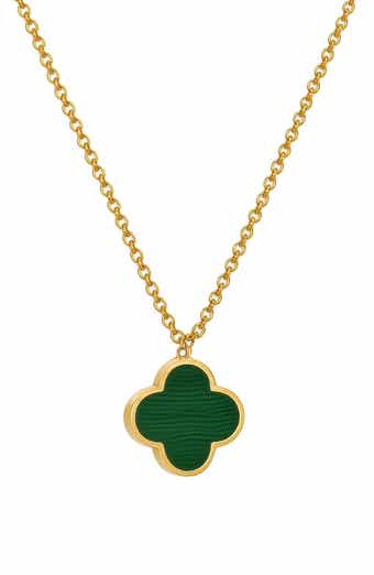 Stone Clover Pendant Necklace