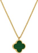 GABI RIELLE Stone Clover Pendant Necklace
