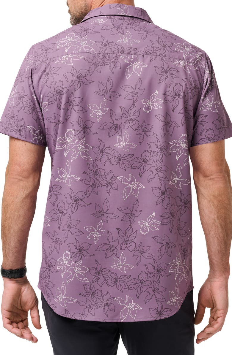 TravisMathew TechWoven Short Sleeve Button-Up Shirt, Alternate, color, Moonscape