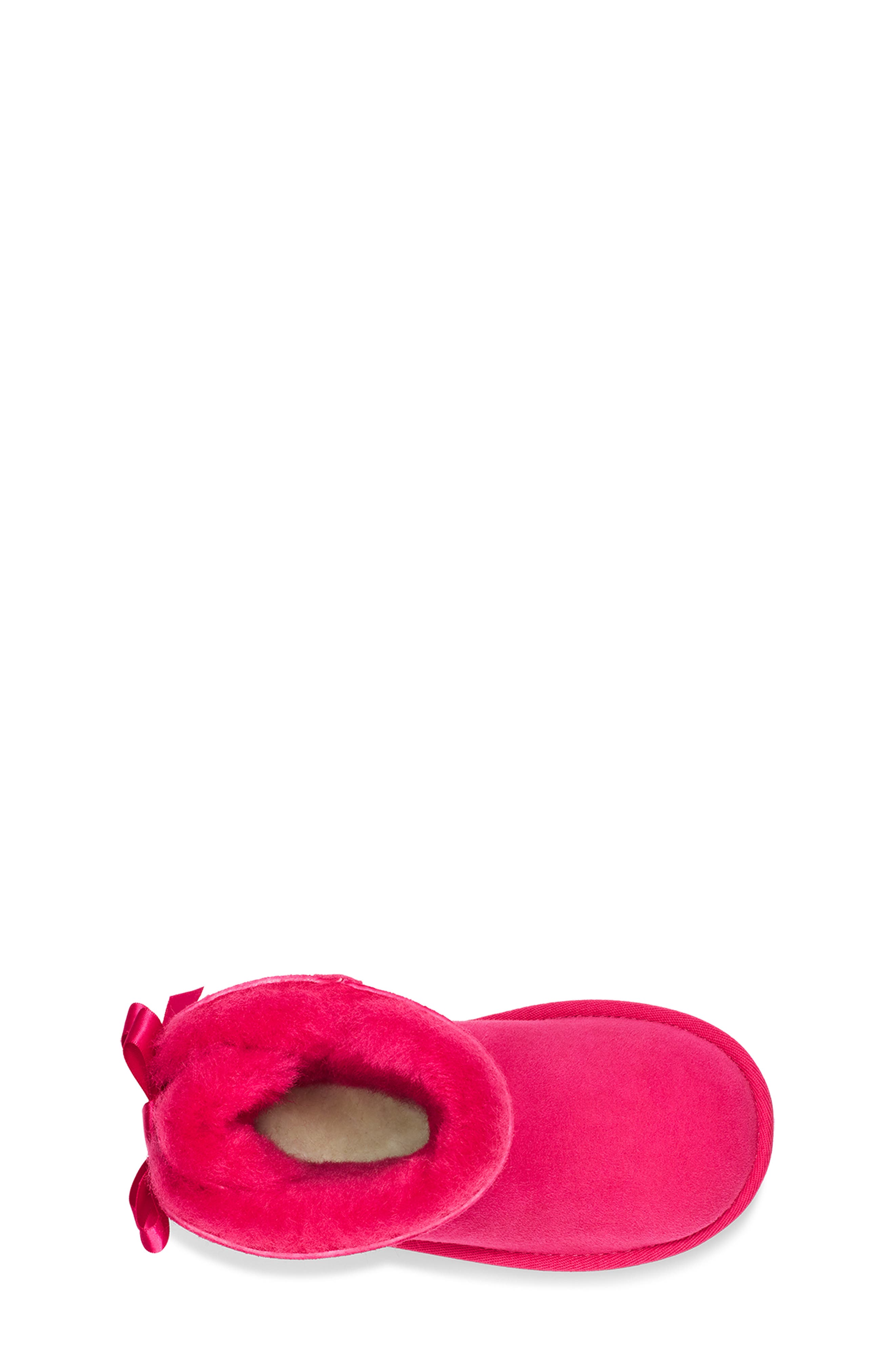 Kids' Bailey Bow II Water Resistant Genuine Shearling Boot, Alternate, color, RADISH
