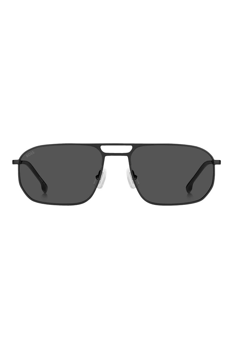59mm Rectangular Sunglasses, Main, color, MATTE BLACK