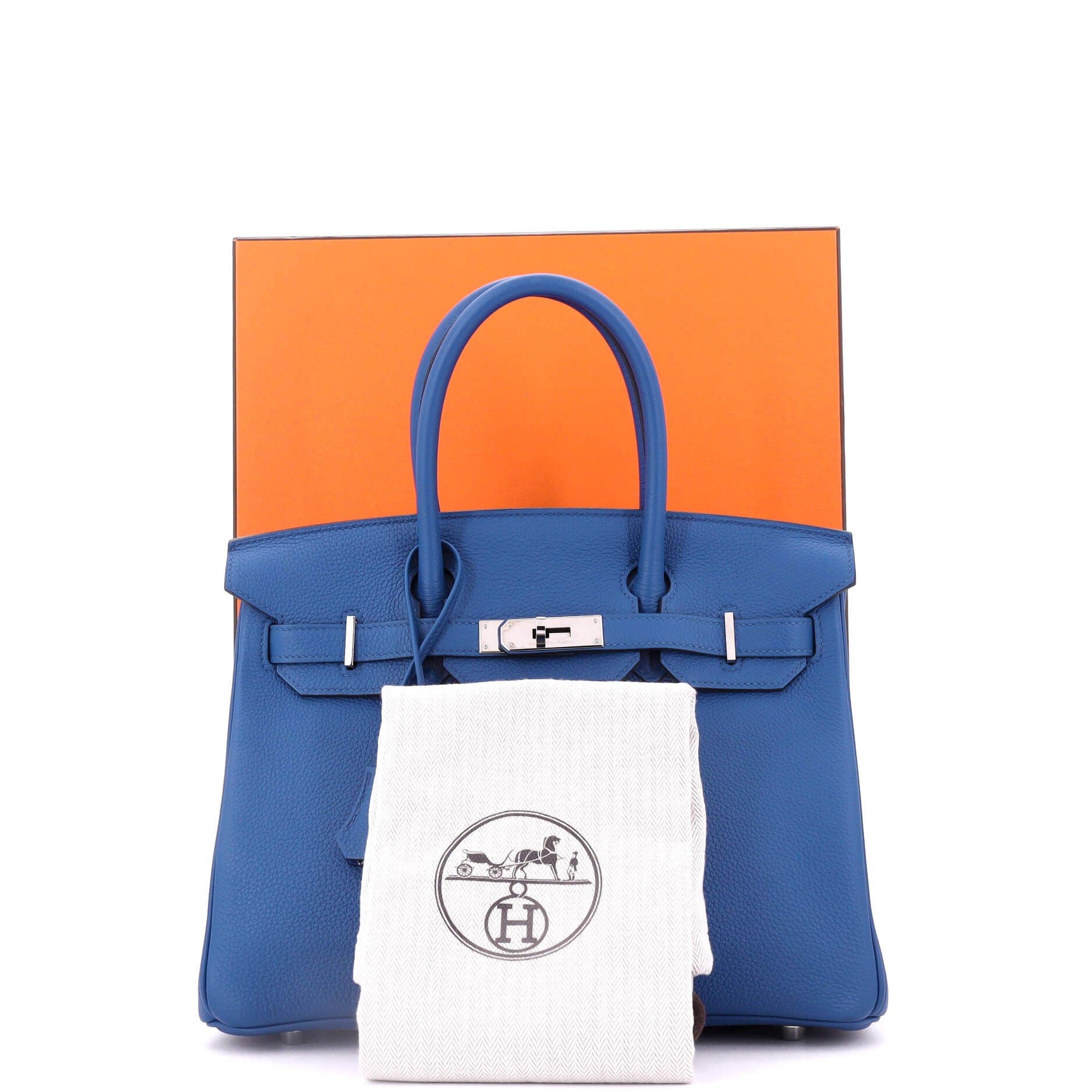 Pre-Owned Hermes Birkin Handbag Blue Togo with Palladium Hardware 30, Alternate, color, 