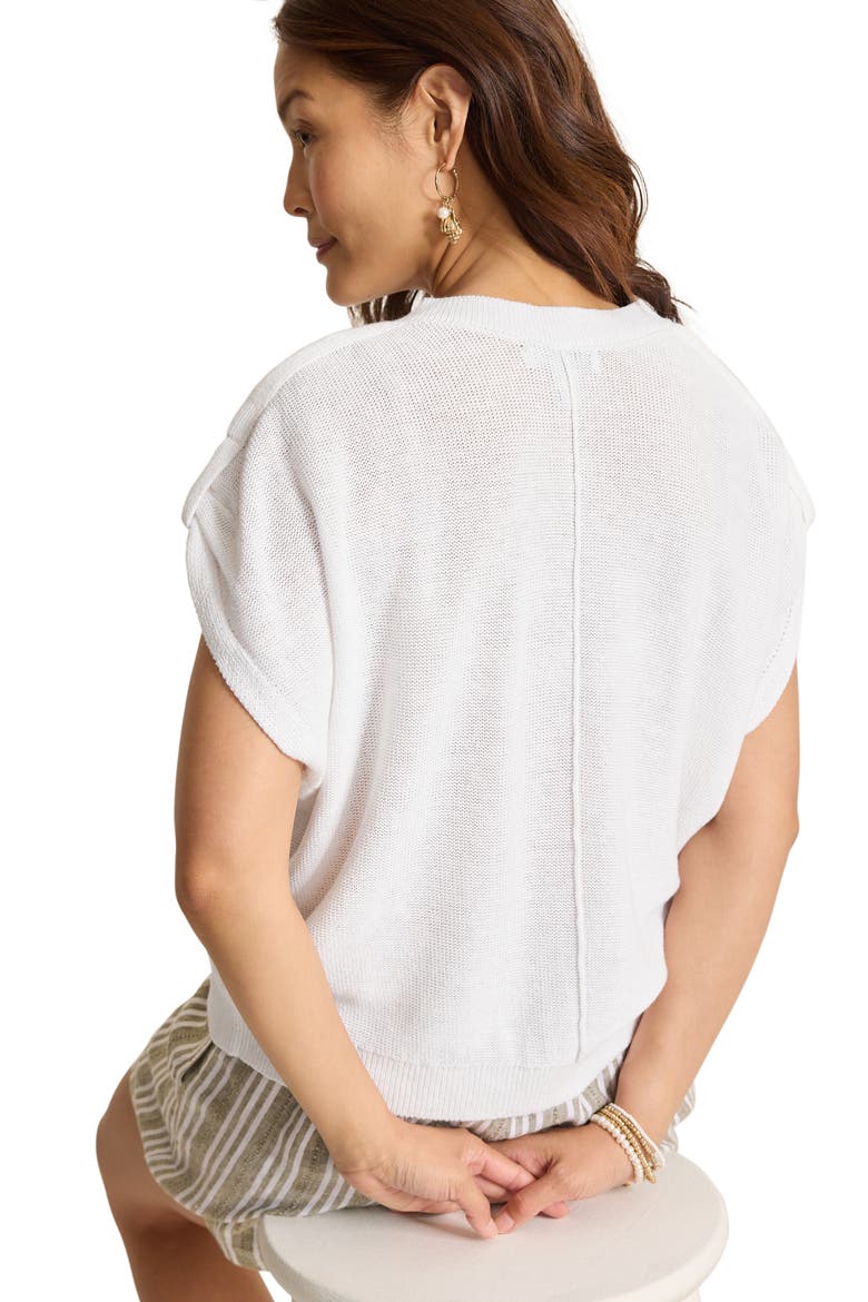 Lakes Edge Linen & Cotton Blend Sweater, Alternate, color, WHITE