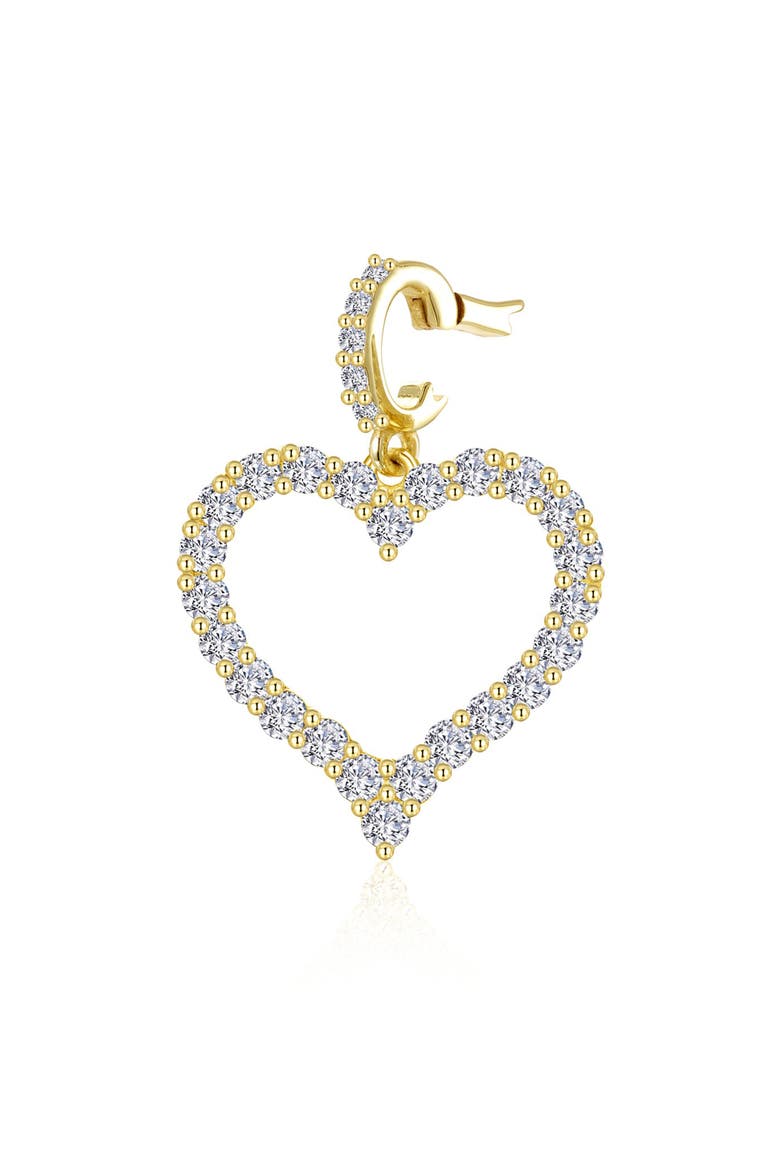 Amara Simulated Diamond Open Heart Pendant Charm, Main, color, GOLD