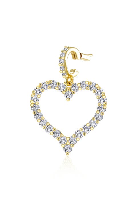 Amara Simulated Diamond Open Heart Pendant Charm