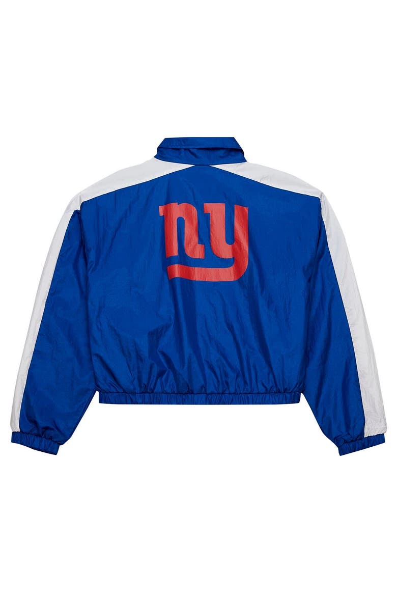Women's Mitchell & Ness Royal New York Giants Nylon Cropped Full-Zip Jacket, Alternate, color, Royal