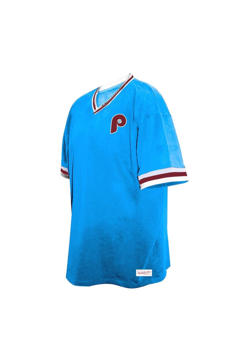 Mitchell & Ness Men's Mitchell & Ness Light Blue Philadelphia Phillies Big & Tall V-Neck T-Shirt, Alternate, color, 