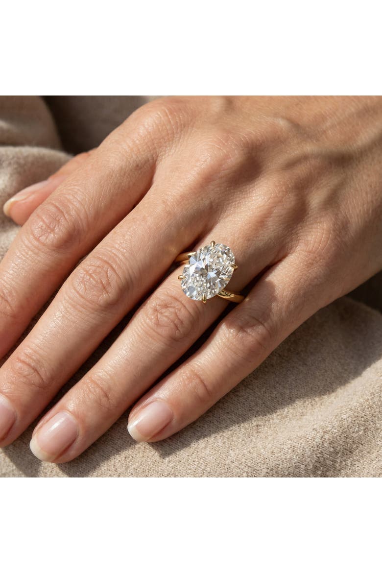 Certified 7Ct Oval Diamond Engagement Ring 14k Gold Lab Grown, Alternate, color, 14k Yellow Gold