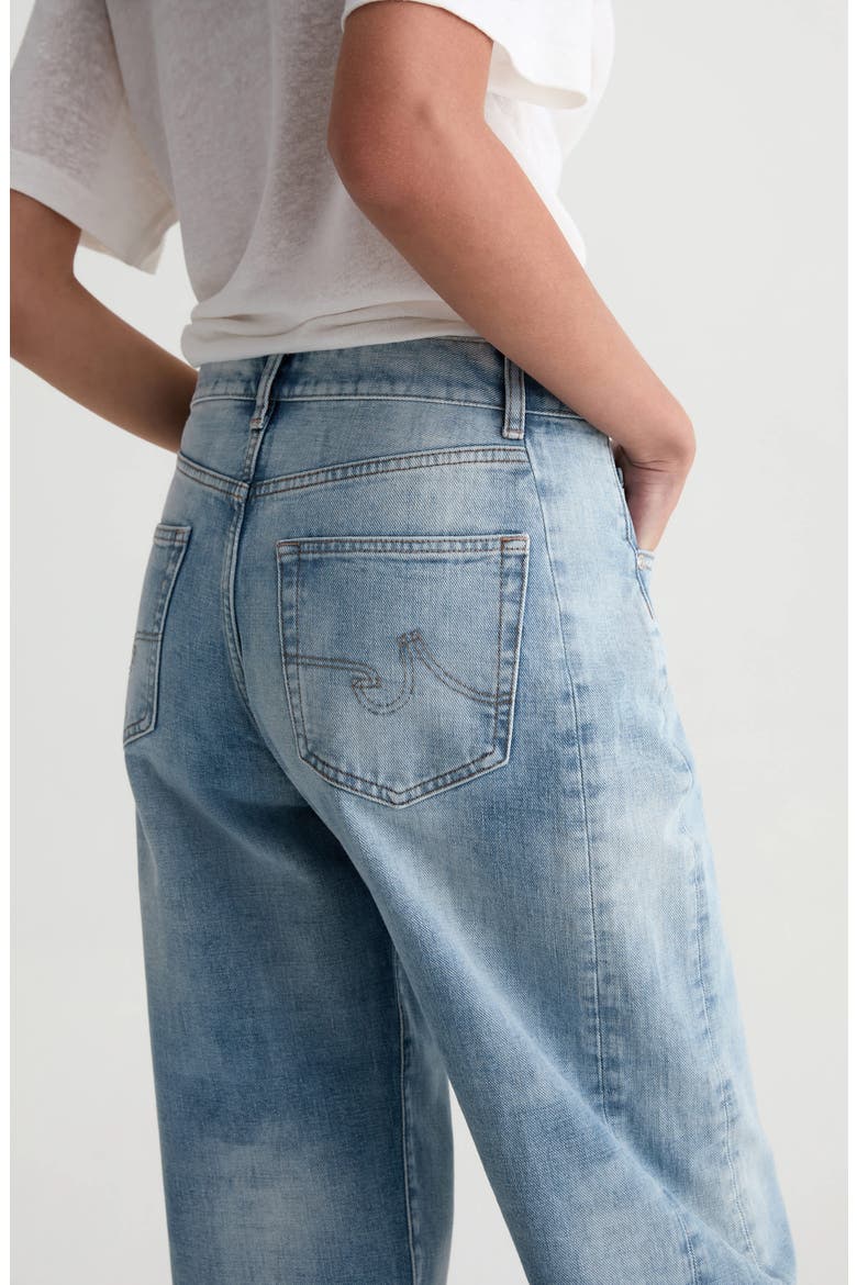 Hattie Raw Hem High Waist Crop Barrel Leg Jeans, Alternate, color, PLAYA