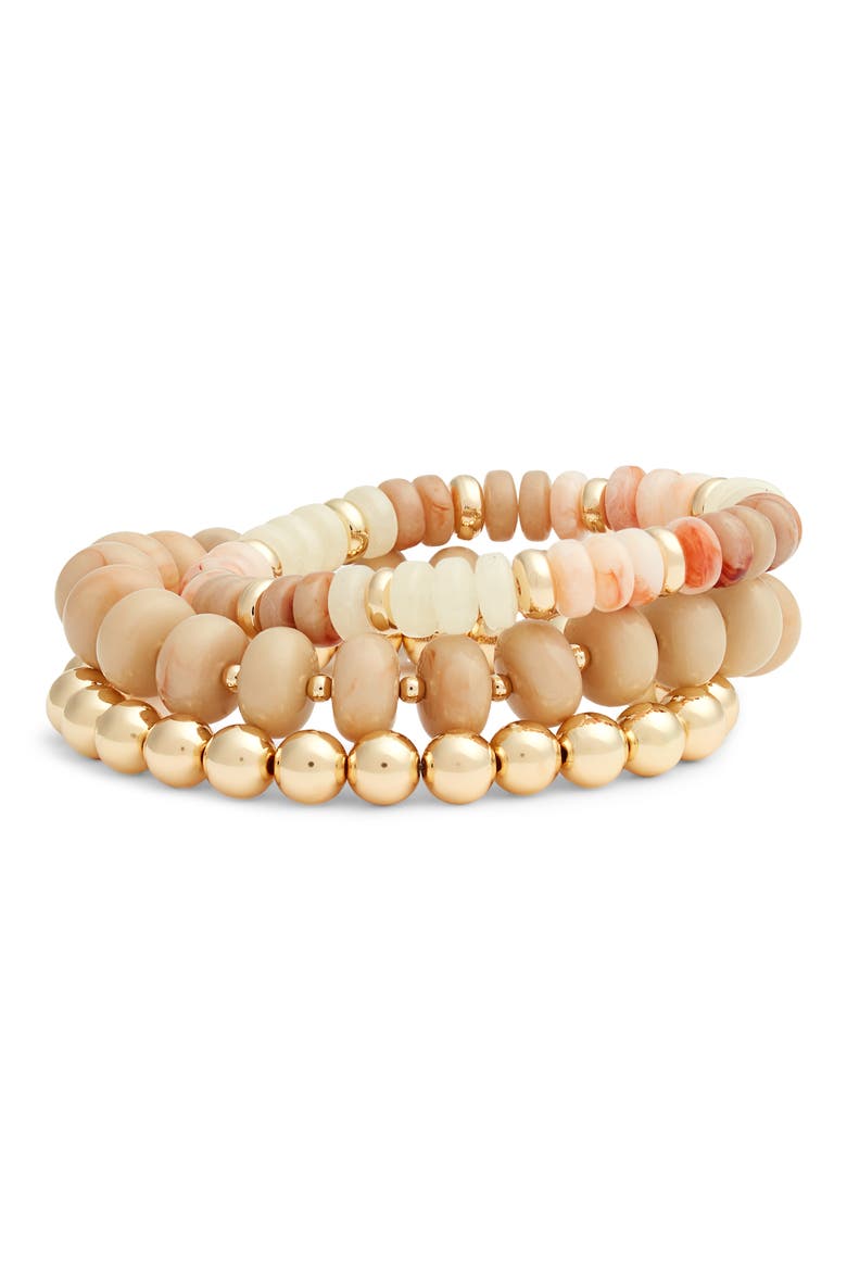 3-Pack Beaded Bracelets, Main, color, NEUTRAL MULTI- GOLD