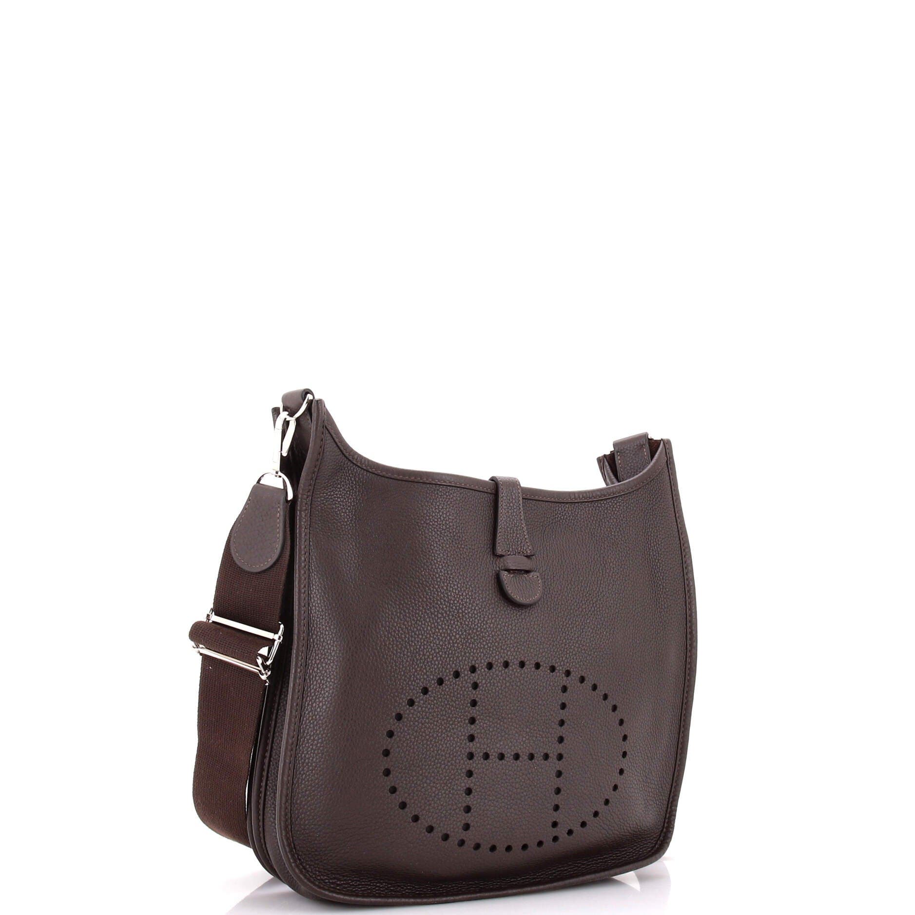 Pre-Owned Hermes Evelyne Bag Gen III Clemence PM, Alternate, color, Ebene