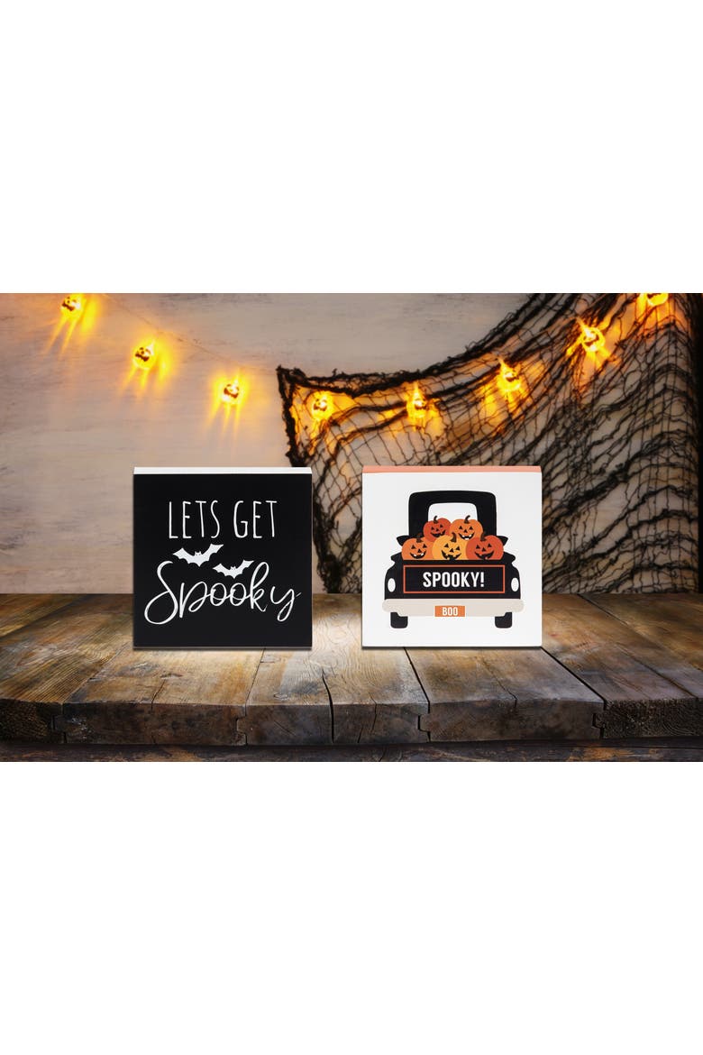 Spooky Halloween Shelf Sitter Blocks Set of 2, Alternate, color, Black