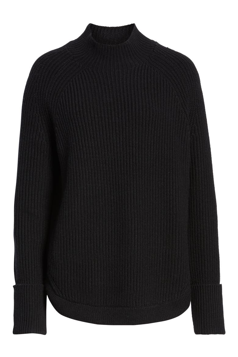 Mock Neck Sweater, Alternate, color, BLACK