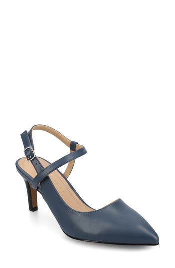 Journee Collection Scipio Pointed Toe Pump In Navy