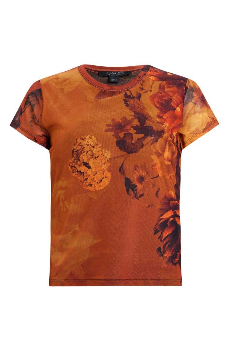 AllSaints Ellie Floral Print Mesh T-Shirt, Alternate, color, 