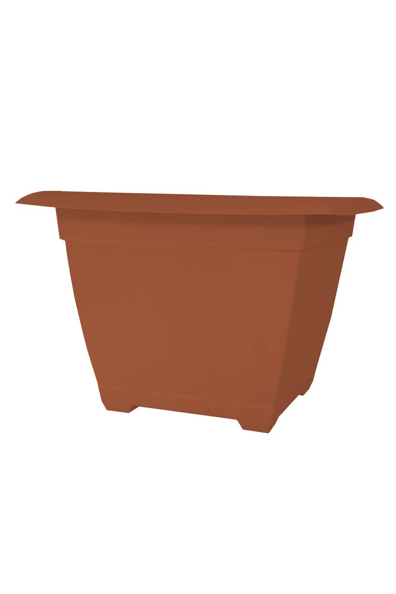 15" Dayton Square Deck Planter, Terra Cotta, Main, color, Brown