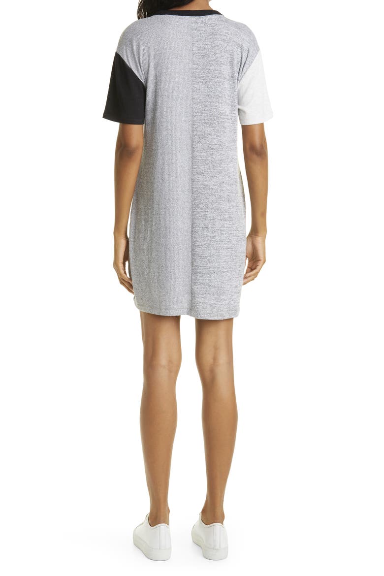 The Knit Colorblock T-Shirt Dress, Alternate, color, GREY MULTI