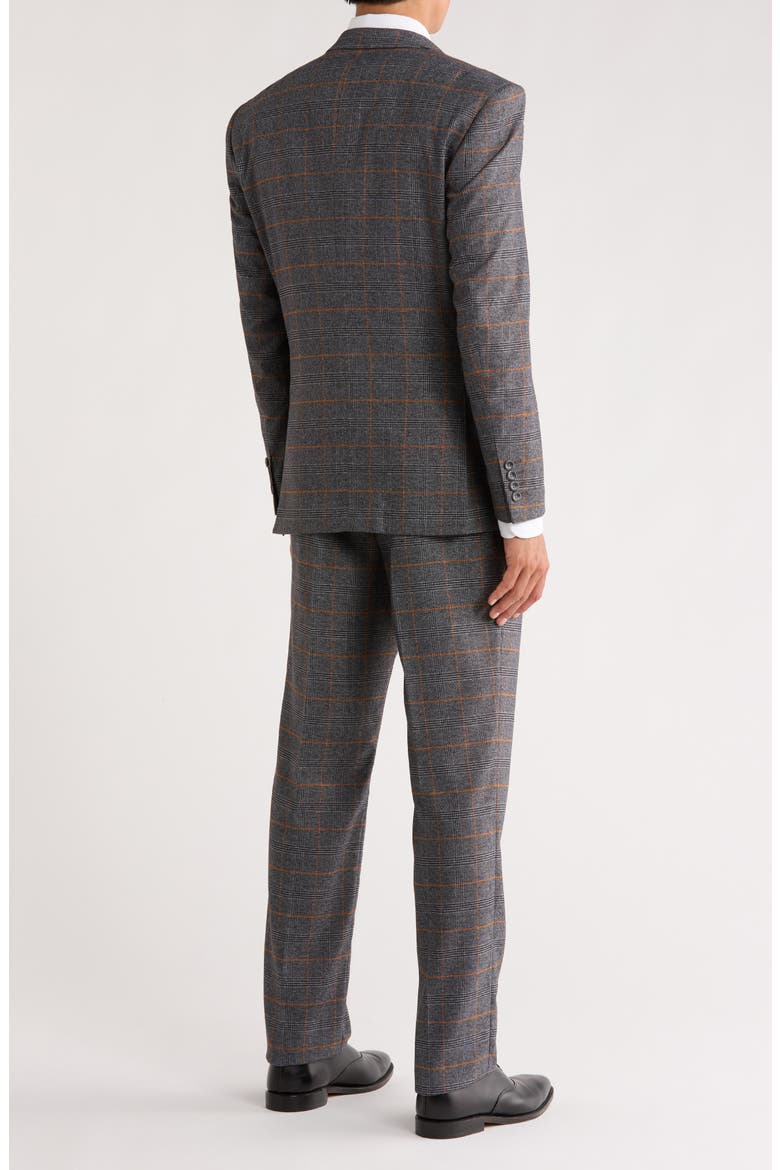 Slim Fit 3-Piece Check Suit, Alternate, color, GREY