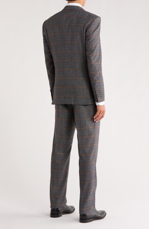Zegarie Slim Fit 3-piece Check Suit In Gray