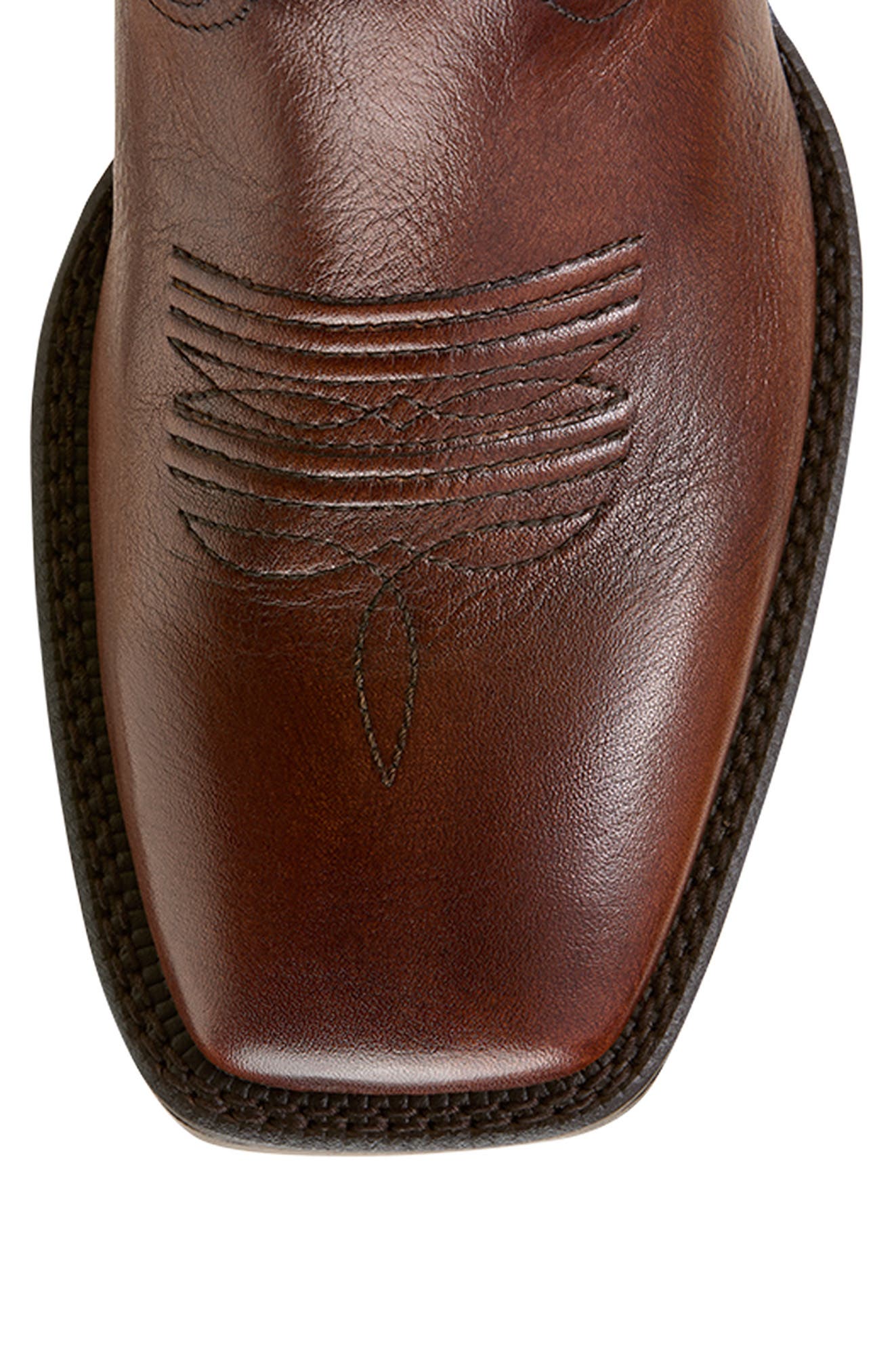 Alden Wide Square Toe Western Boot, Alternate, color, BROWN