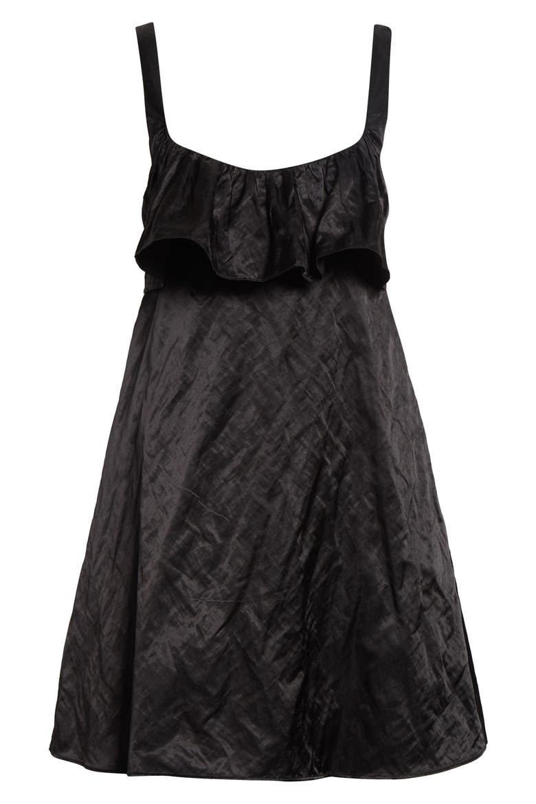 Ruffle Slipdress, Alternate, color, BLACK