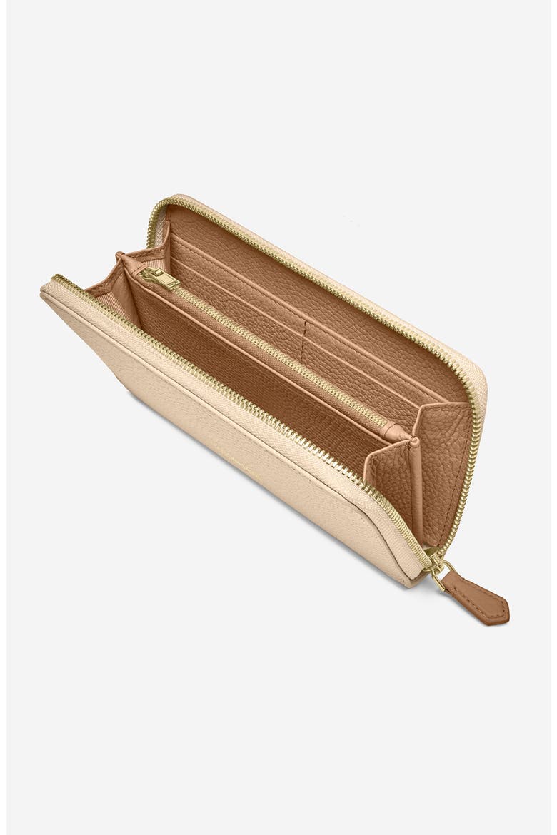 Long Leather Zip Wallet, Alternate, color, Saharan Brown