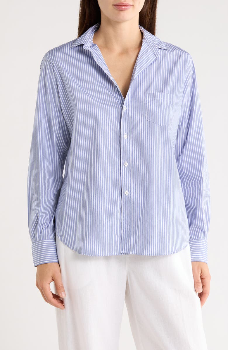 Frank & Eileen Eileen Relaxed Fit Stripe Button-Up Shirt, Main, color, Blue White Stripe