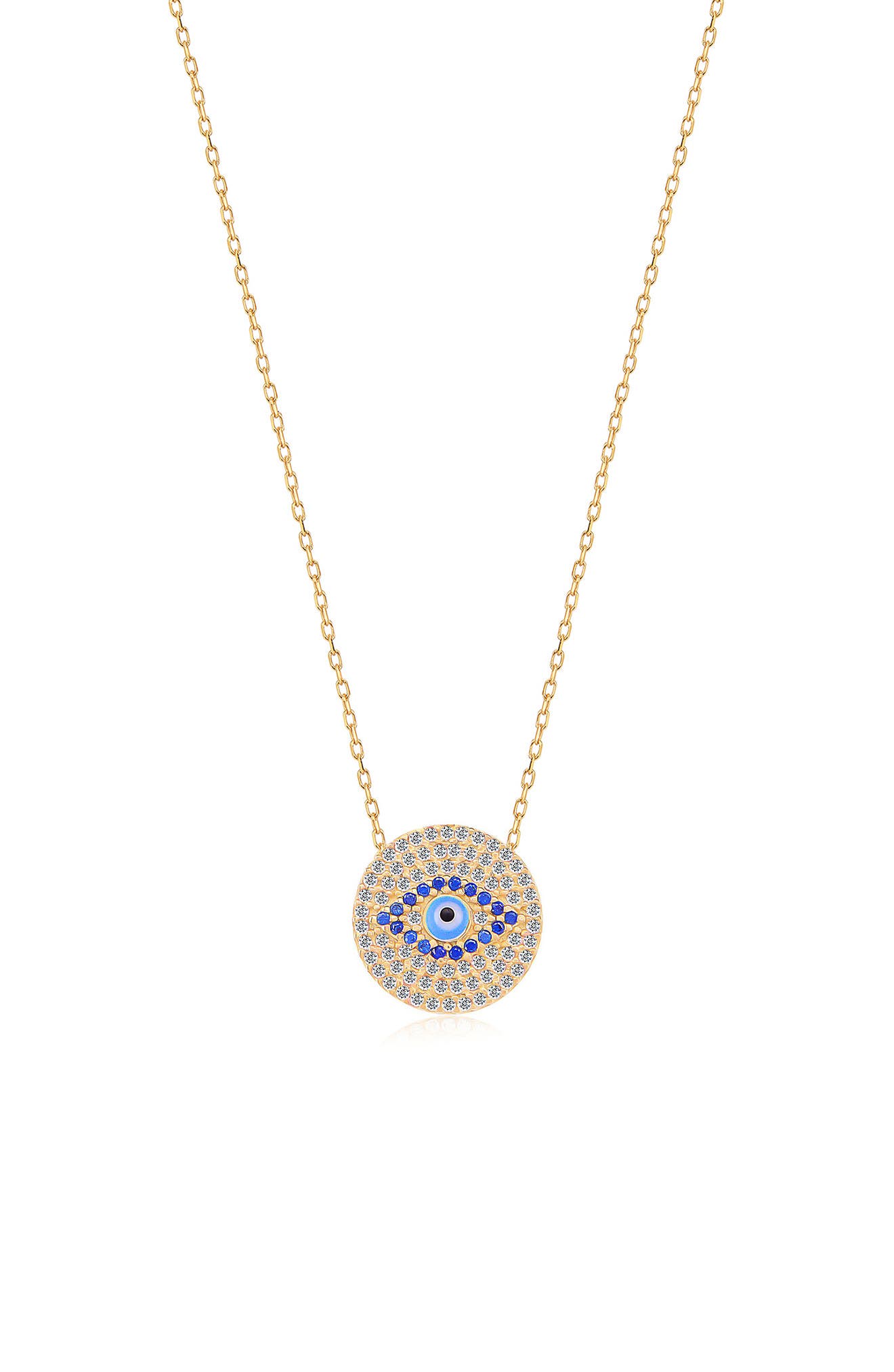 GABI RIELLE 14K Gold Vermeil CZ Evil Eye Protection Necklace (Women ...