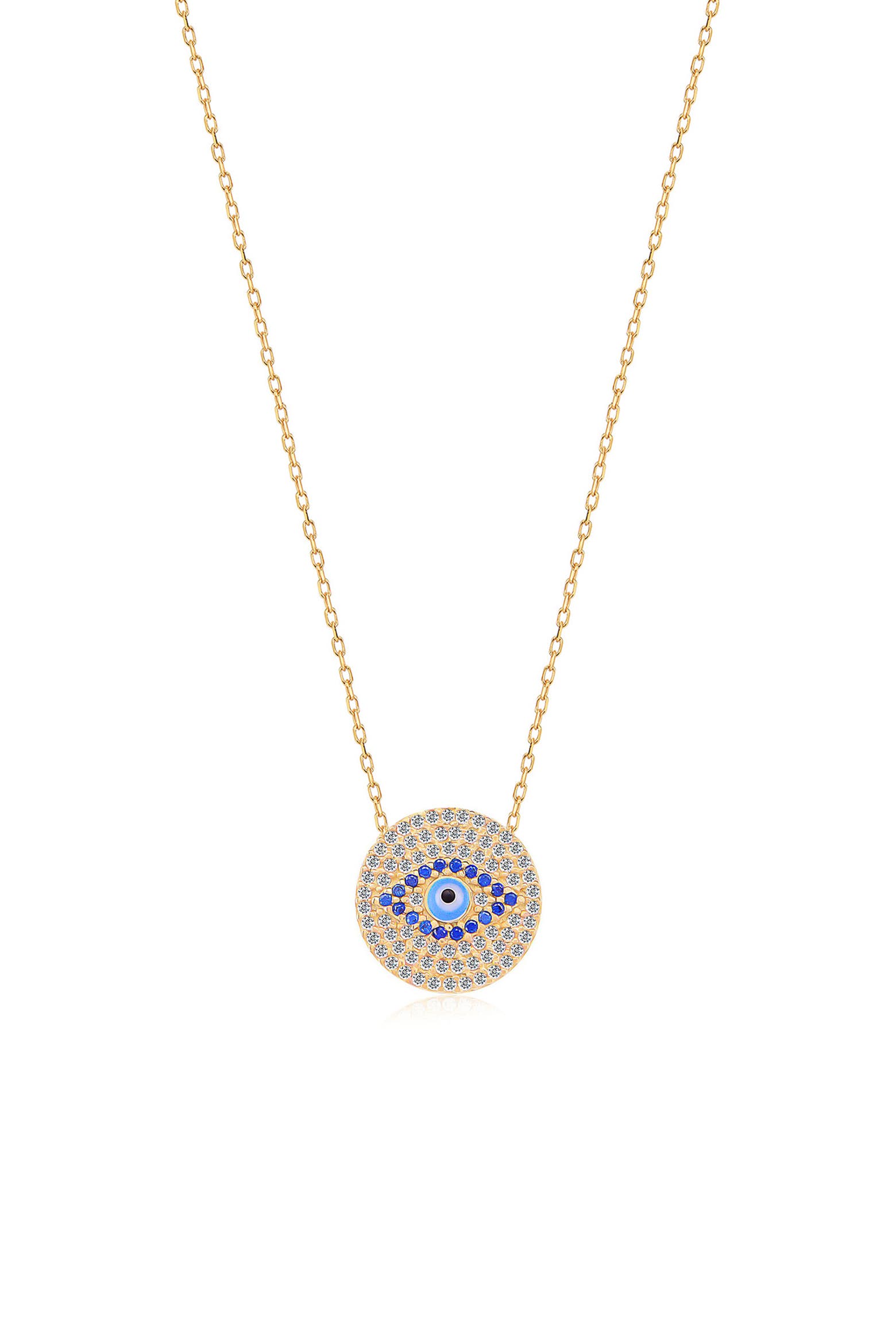 Prot Gold GABI RIELLE 14K Gold Vermeil CZ Evil Eye Protection Necklace (Women ...