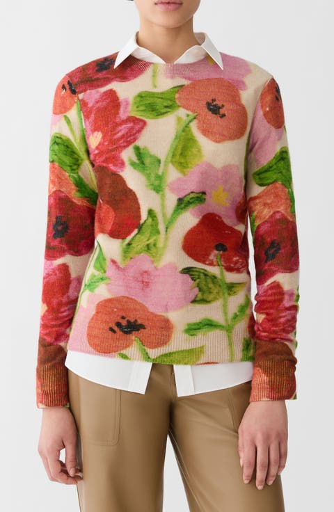 Blossom Print Cashmere Sweater