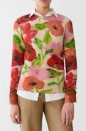 Lafayette 148 New York Blossom Print Cashmere Sweater