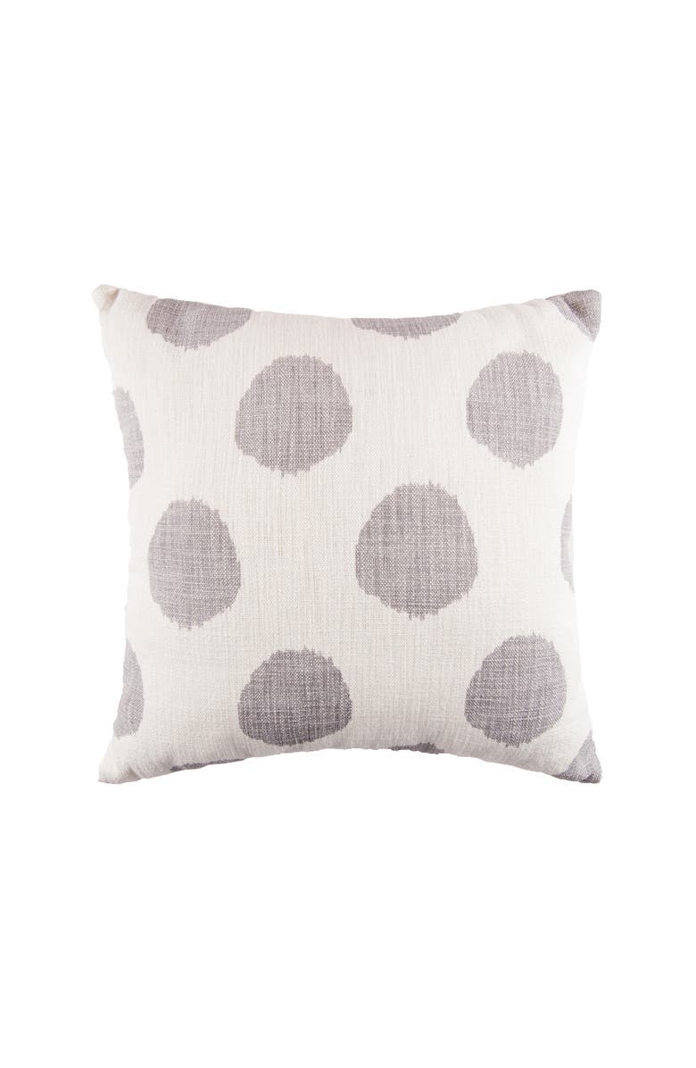carol & frank Polka Dot Cotton Decorative Throw Pillow, 18" x 18", Main, color, Gray