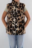 La Fiorentina Faux Fur Animal Print Vest