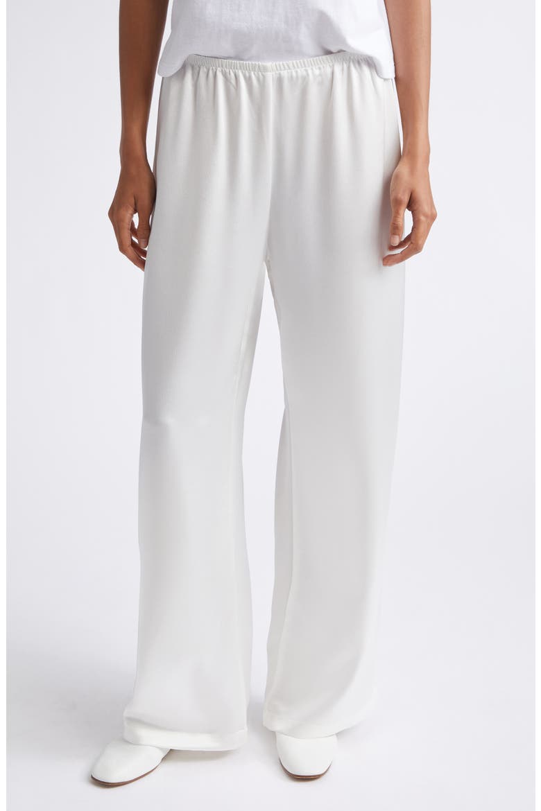 Barb Wide Leg Satin Pants, Main, color, OPTIC WHITE