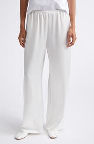 LESET Barb Wide Leg Satin Pants
