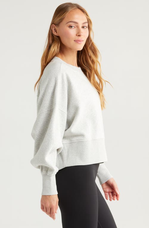 Zella Cloud Fleece Relaxed Sweatshirt In Grey Light Heather