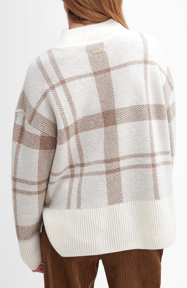 Barbour Deanna Plaid Wool Blend Mock Neck Sweater, Alternate, color,