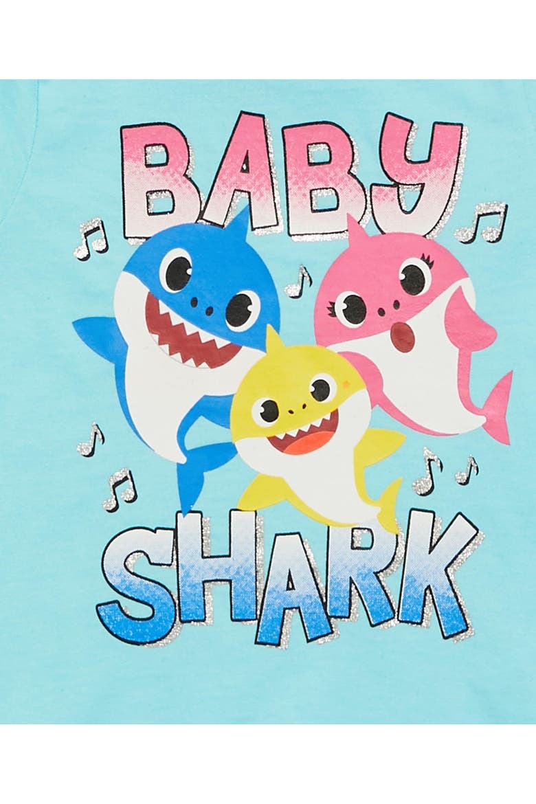 Baby Shark 3-Pack Glitter T-Shirts, Alternate, color, Pink Blue Yellow