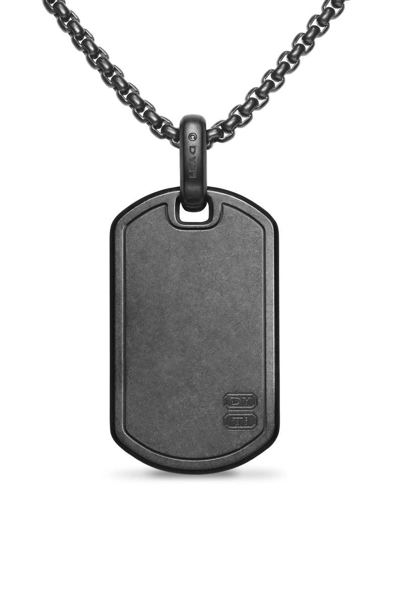 Pyramid Tag in Black Titanium with Black Diamonds, 35mm, Alternate, color, BLACK TITANIUM