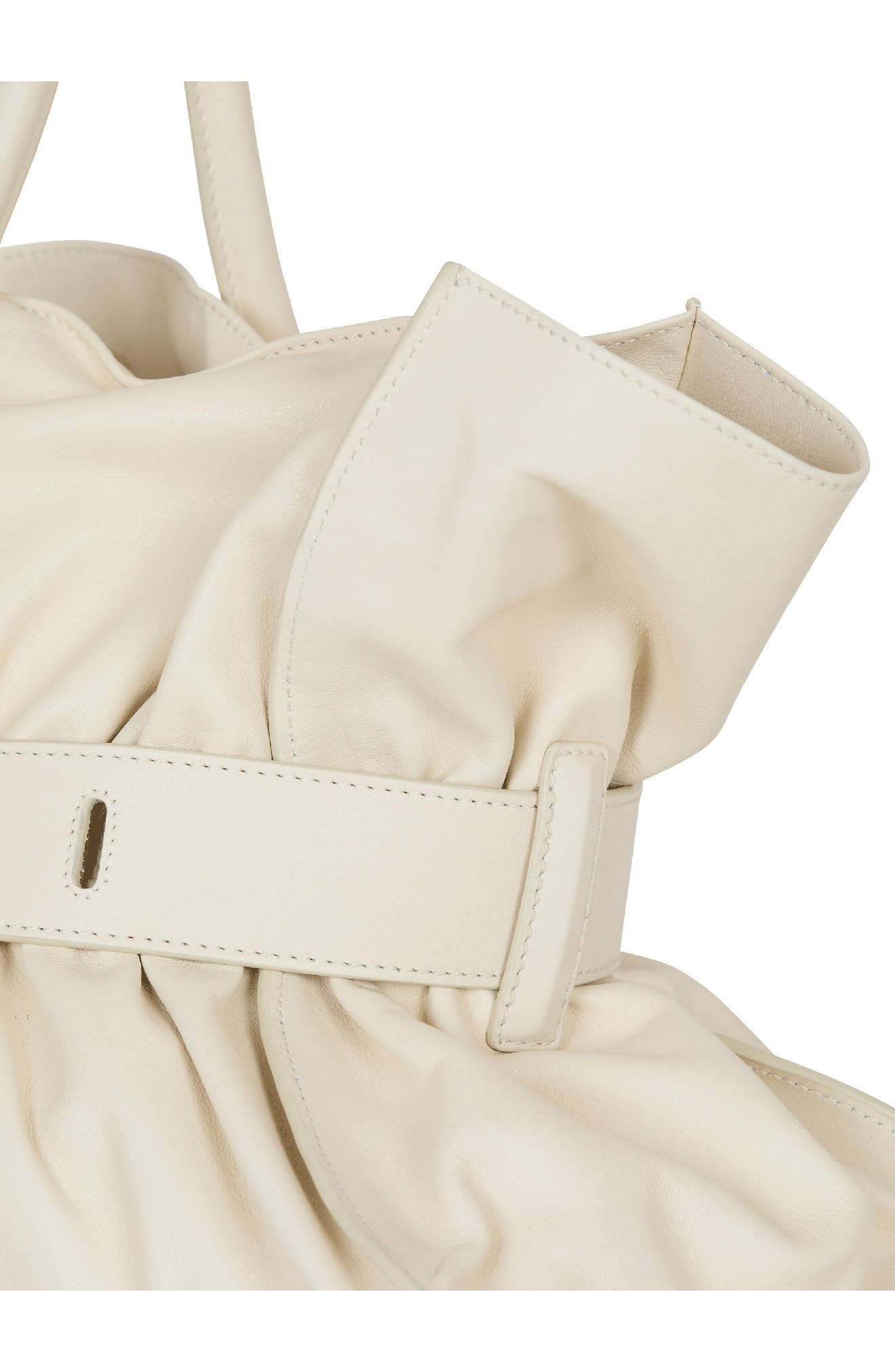 Balmain Large Anthem Leather Shoulder Bag, Alternate, color, Cream