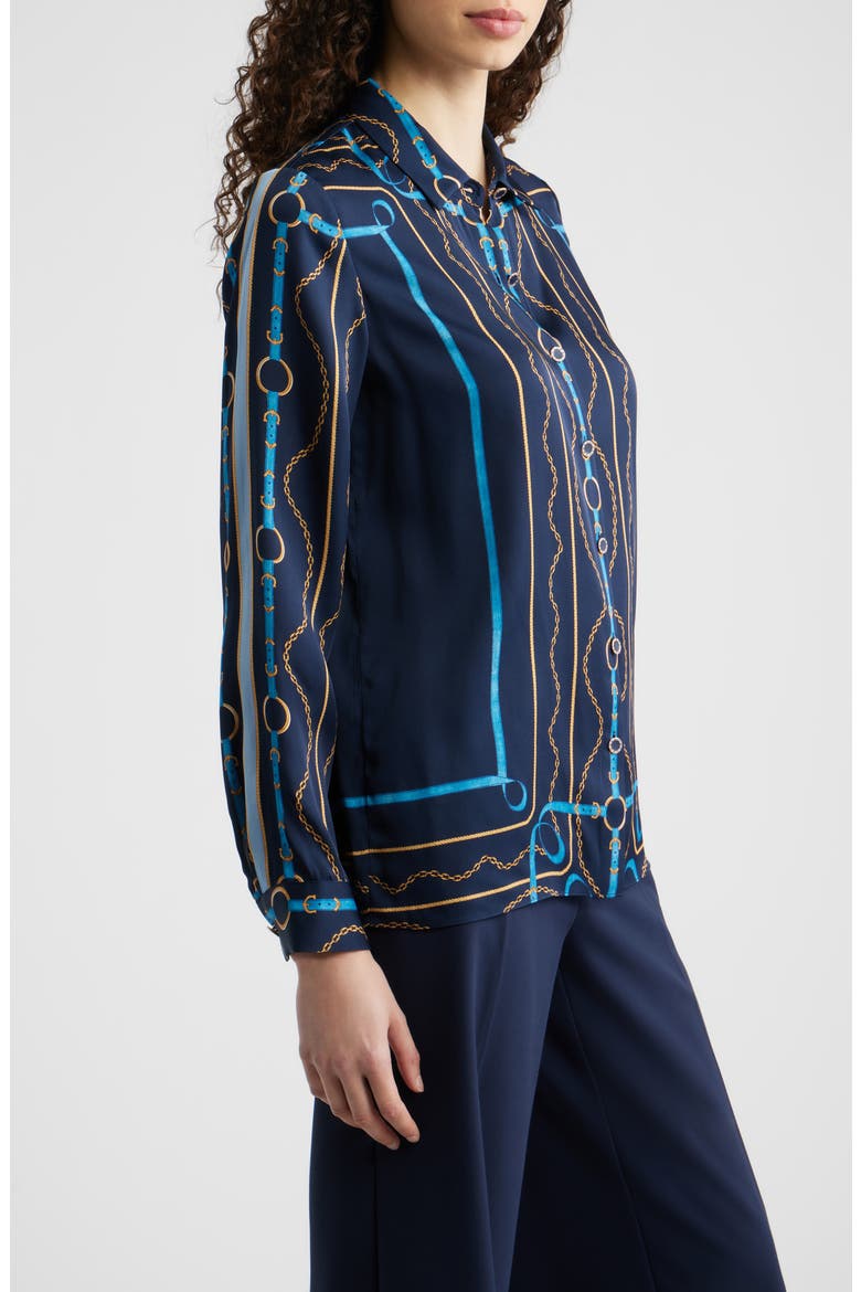 The Julianna Silk Blend Shirt, Alternate, color, DENIM CHAIN PRINT