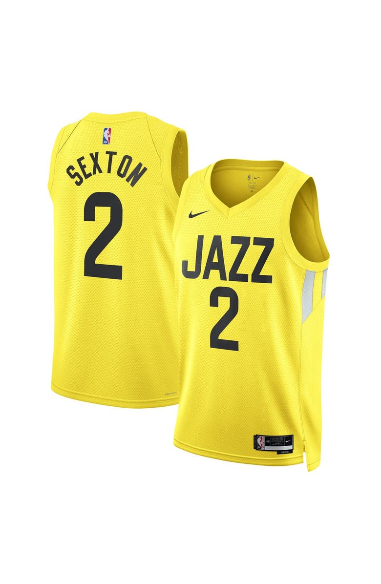 Nike Unisex Nike Collin Sexton Gold Utah Jazz Swingman Jersey - Icon Edition, Main, color, 