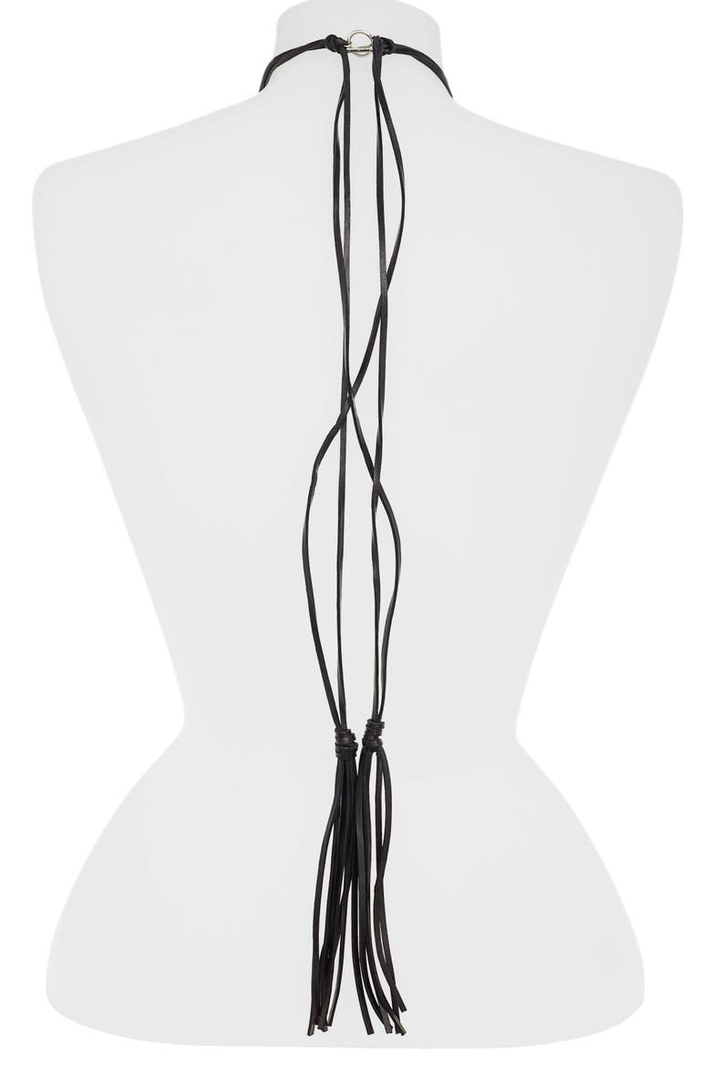 Buckle Tassel Necklace, Alternate, color, ARGENTO